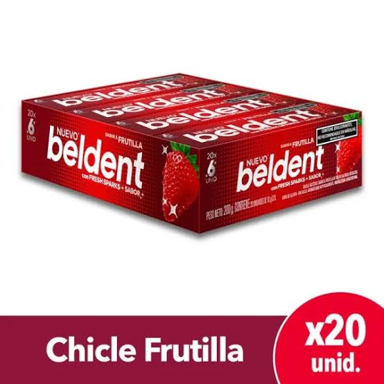 CHICLE BELDENT FRUTILLA X 20