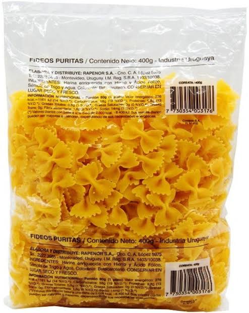 FIDEO PURITAS 400 KG CORBATA SEMOLADO