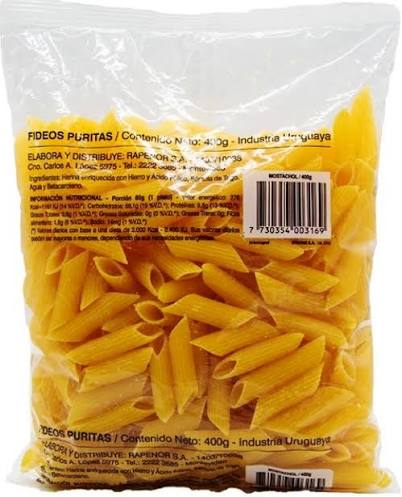 FIDEO PURITA 400 GRS  MOSTACHOL SEMOLA